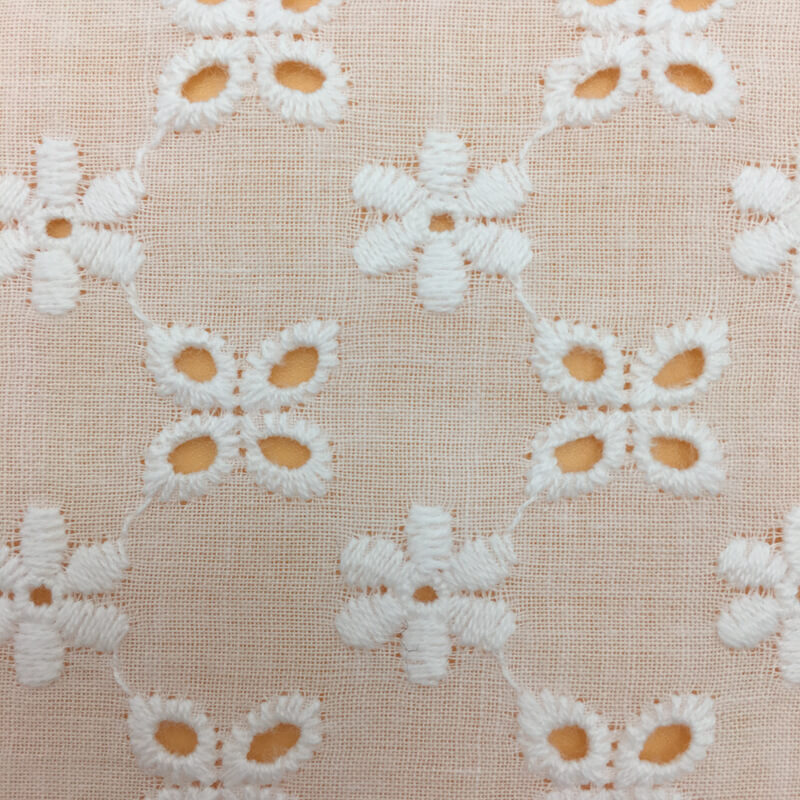 Cutwork Eyelet 100% Cotton Embroidered Fabric for Women's Wear Wholesa 5